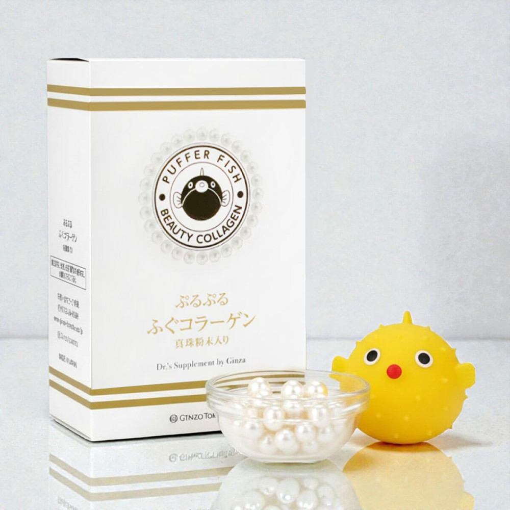 Колаген з риби фугу з перловою пудрою GINZA TOMATO Puffer Fish Beauty Collagen