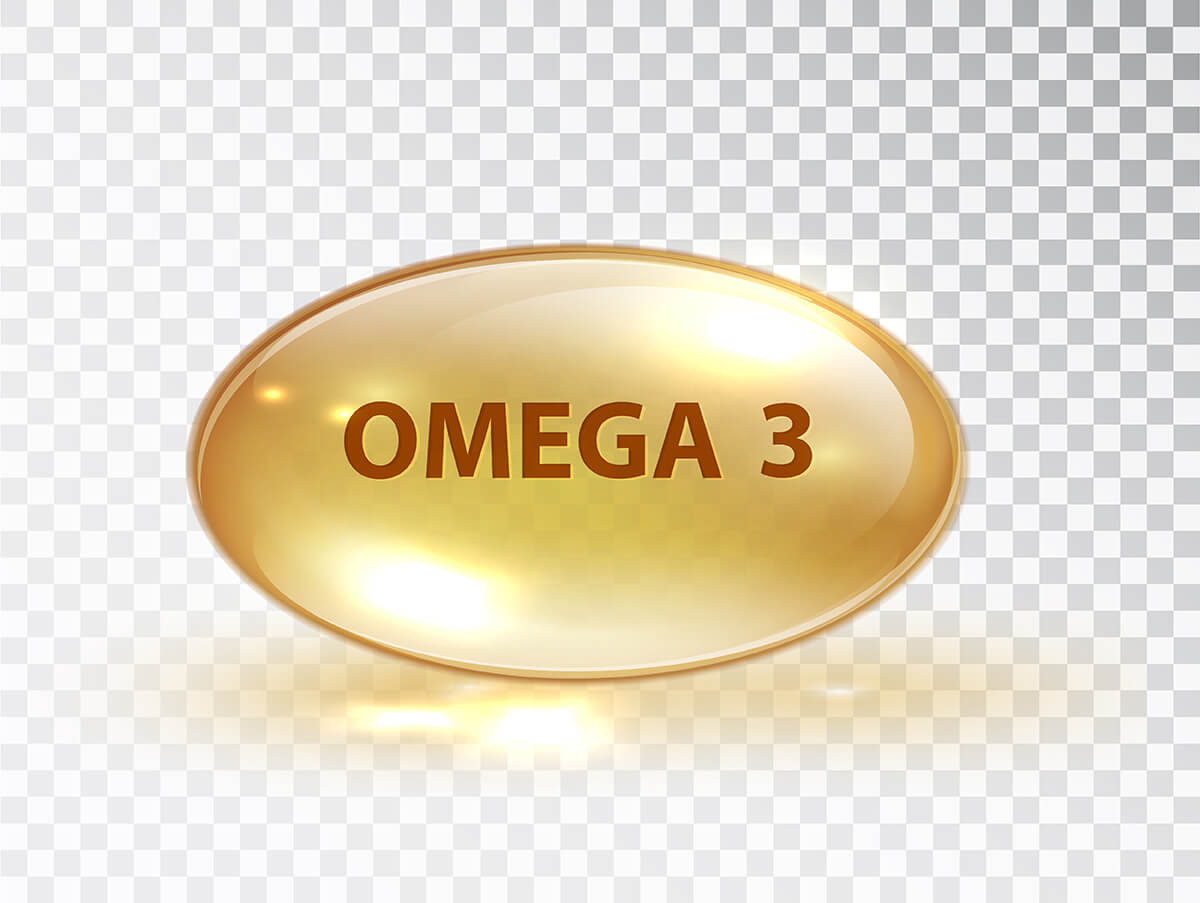 Надпись OMEGA-3 латиницей на белом фоне