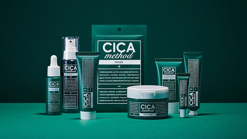 Вся линейка косметических продуктов CICA Method. Фото с официального сайта производителя: https://www.cicamethod.com/en/about-cica-method