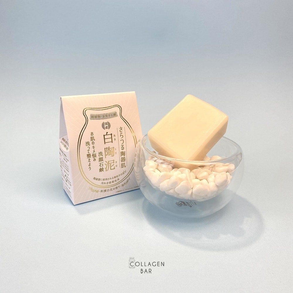 Мыло для лица PELICAN White Pottery Clay Soap в стеклянной вазочке с белыми камушками