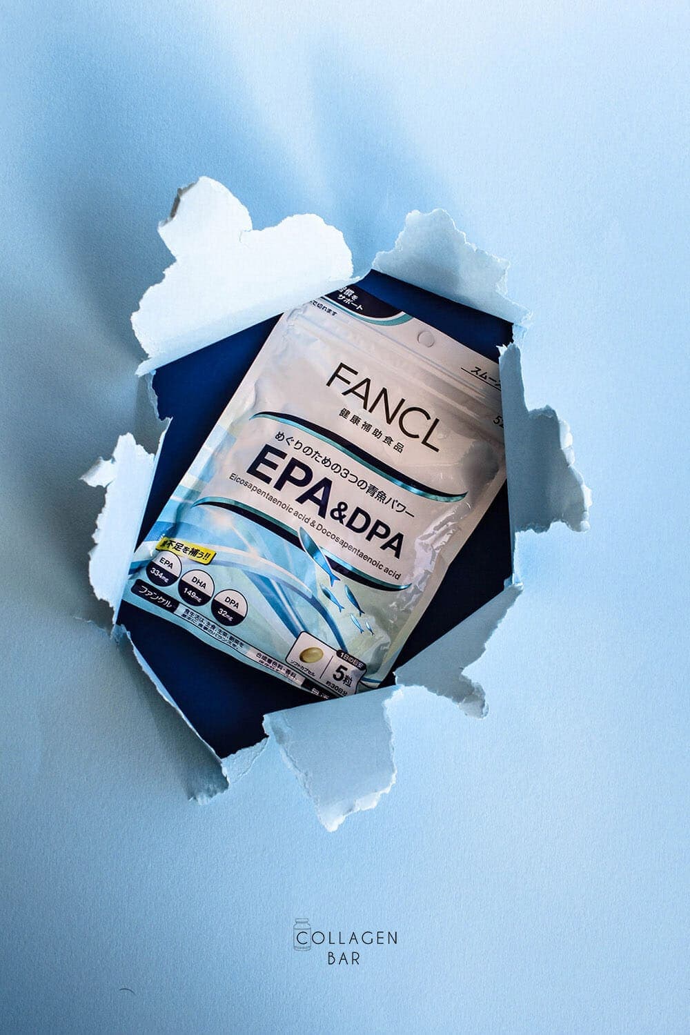 EPA+DPA от FANCL на голубом фоне