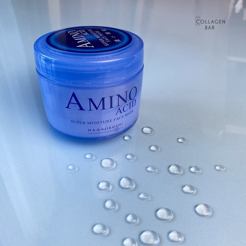 Маска Hanajirushi Amino Acid Super Moisture Mask и крупные водяные капли на стекле