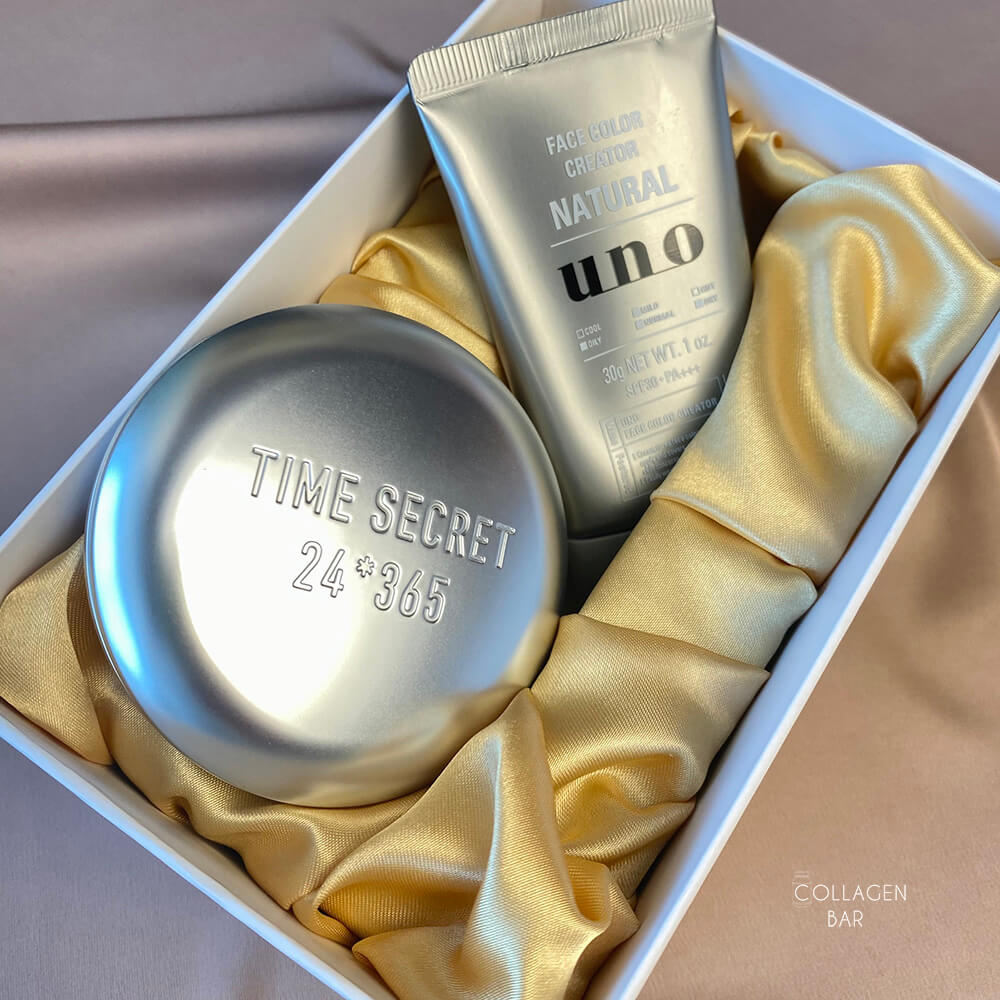 Пудра MSH Time Secret і BB-крем SHISEIDO UNO Face Color Creator в коробочці