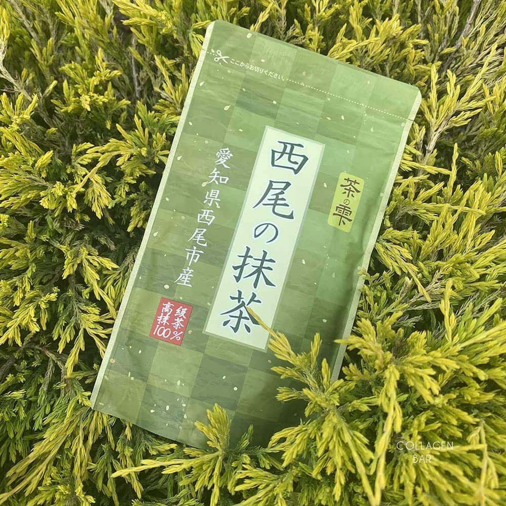 Маття Nishio Matcha LOHA Style на гілках ялівцю