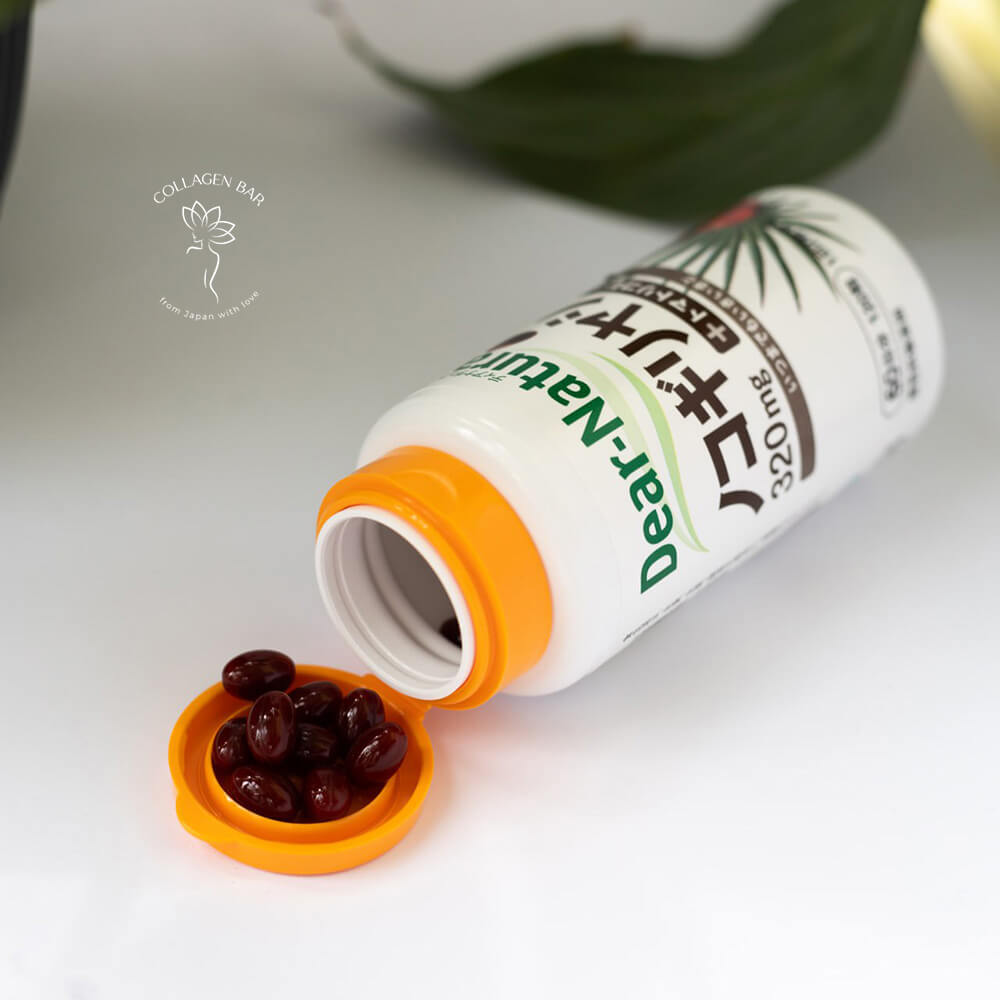 Відкрита банка Dear-Natura Saw Palmetto в горизонтальному положенні