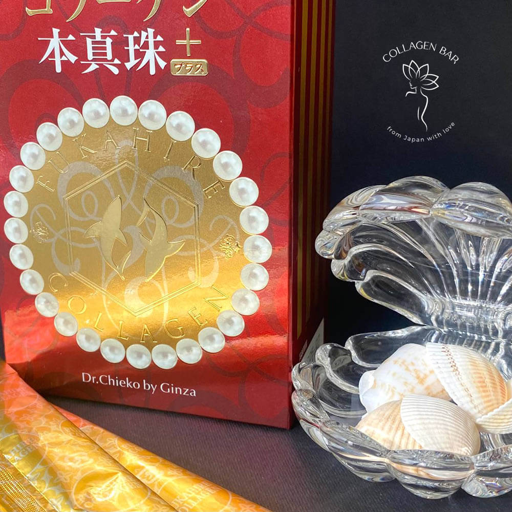  Коробка колагену GINZA TOMATO Shark Fin Collagen Pearl PLUS і кришталева морська мушля з мушлями