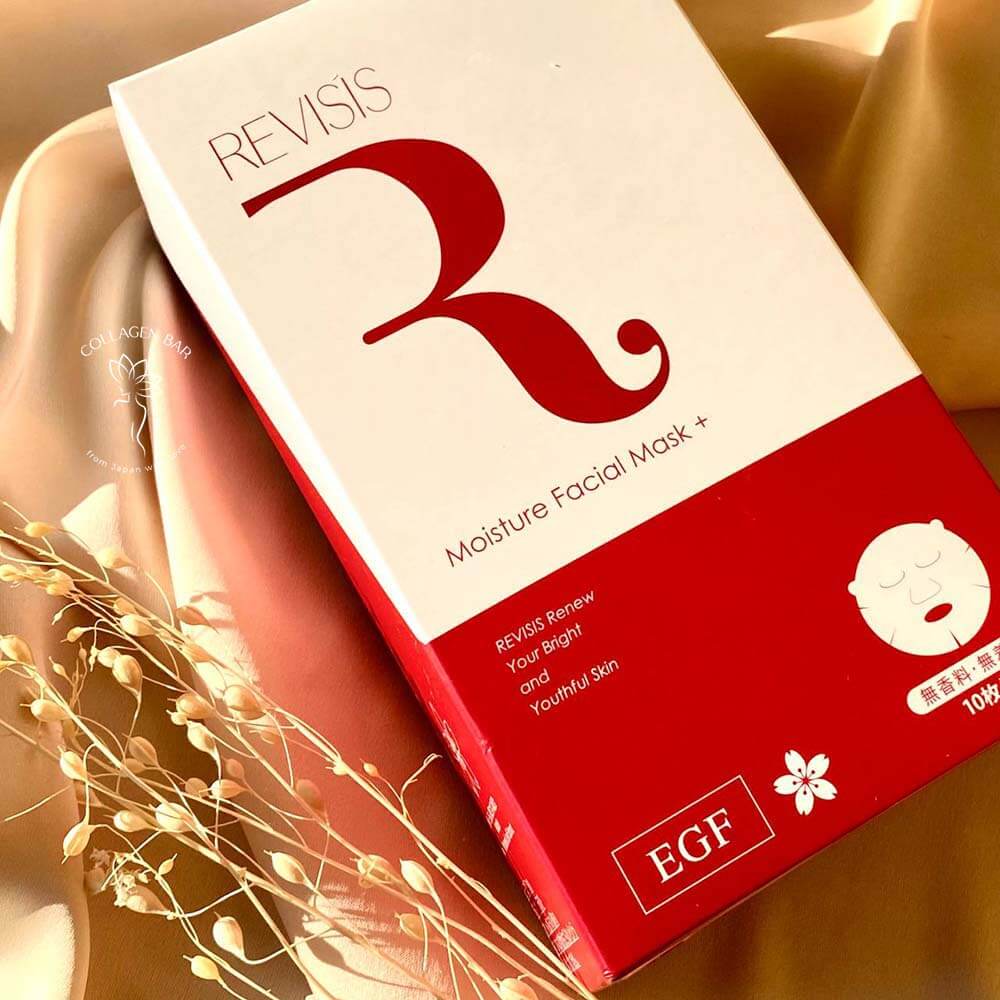 Коробка с масками REVISIS Moisture Facial Mask + на коричневой ткани