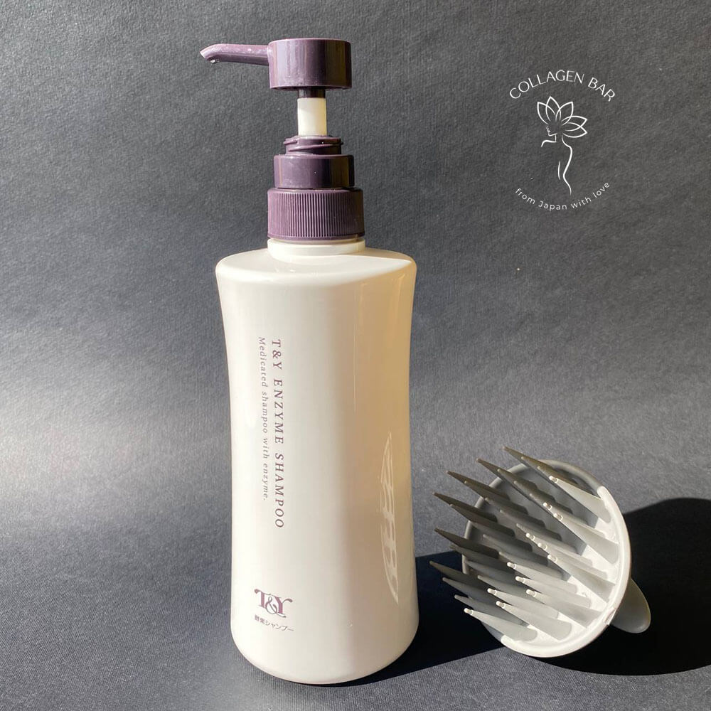 Ензимний шампунь для глибокого очищення TAKIGAWA T&Y Enzyme Shampoo і щітка для миття і масажу голови VESS Scalp Beaut Beaut Shampoo Brush